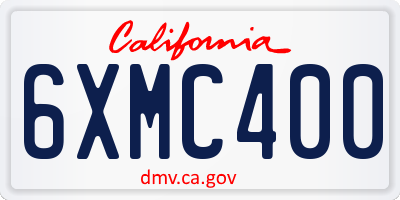 CA license plate 6XMC400
