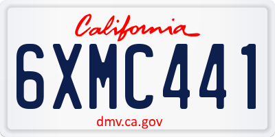 CA license plate 6XMC441