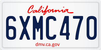 CA license plate 6XMC470