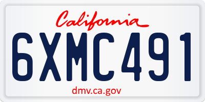 CA license plate 6XMC491