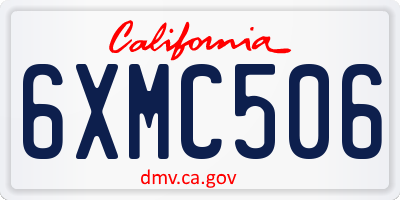 CA license plate 6XMC506