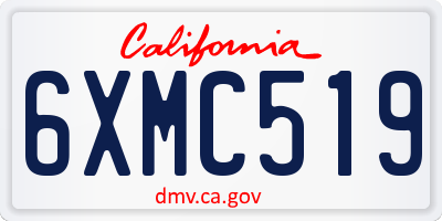 CA license plate 6XMC519