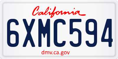 CA license plate 6XMC594
