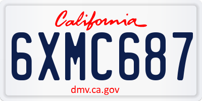 CA license plate 6XMC687