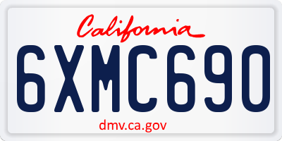 CA license plate 6XMC690