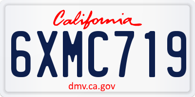 CA license plate 6XMC719