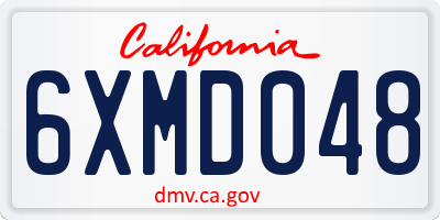 CA license plate 6XMD048