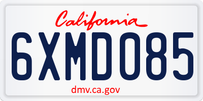 CA license plate 6XMD085