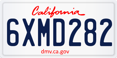 CA license plate 6XMD282