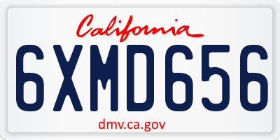 CA license plate 6XMD656