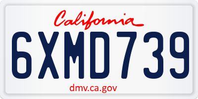CA license plate 6XMD739