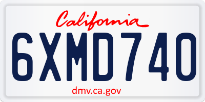 CA license plate 6XMD740