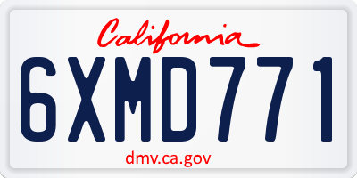 CA license plate 6XMD771