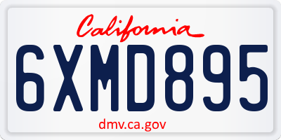 CA license plate 6XMD895