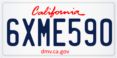 CA license plate 6XME590