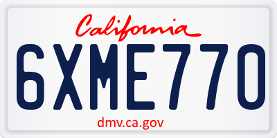 CA license plate 6XME770