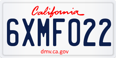 CA license plate 6XMF022