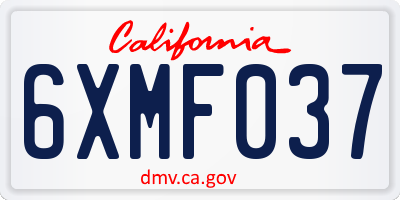 CA license plate 6XMF037