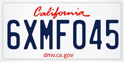 CA license plate 6XMF045