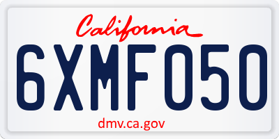 CA license plate 6XMF050