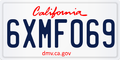 CA license plate 6XMF069