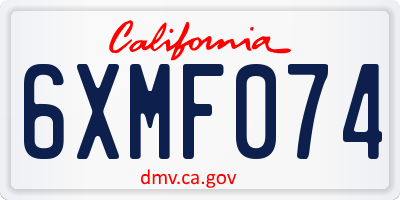 CA license plate 6XMF074
