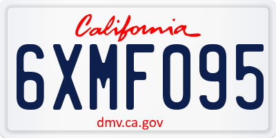 CA license plate 6XMF095