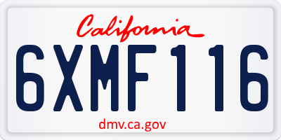 CA license plate 6XMF116