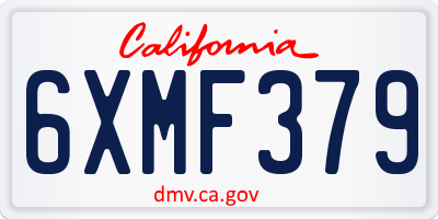 CA license plate 6XMF379