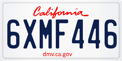 CA license plate 6XMF446