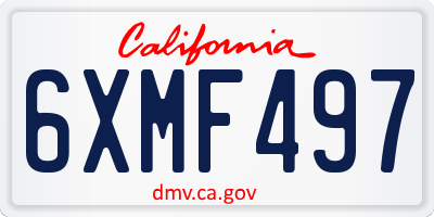 CA license plate 6XMF497