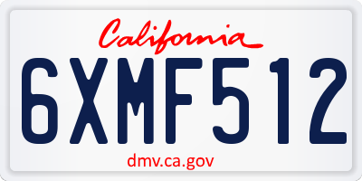 CA license plate 6XMF512