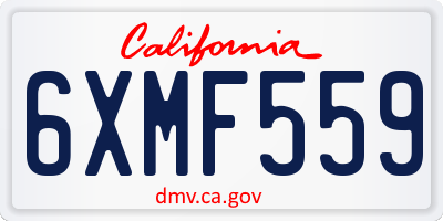 CA license plate 6XMF559