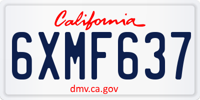 CA license plate 6XMF637