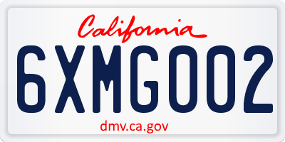CA license plate 6XMG002