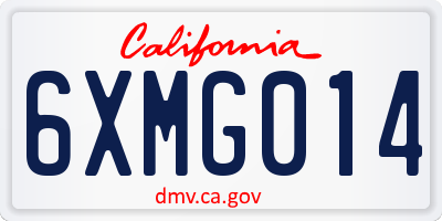 CA license plate 6XMG014