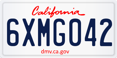 CA license plate 6XMG042