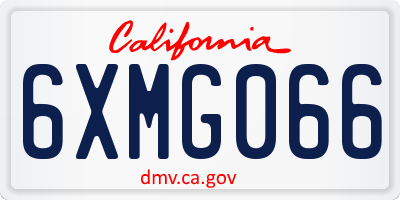 CA license plate 6XMG066