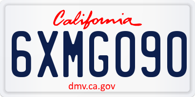 CA license plate 6XMG090