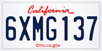 CA license plate 6XMG137