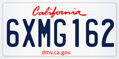 CA license plate 6XMG162