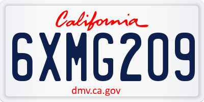 CA license plate 6XMG209