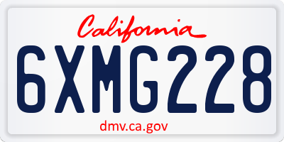 CA license plate 6XMG228