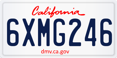 CA license plate 6XMG246