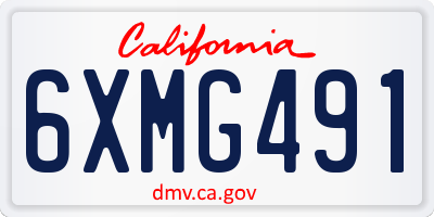 CA license plate 6XMG491