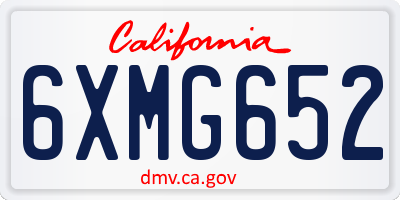 CA license plate 6XMG652