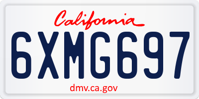 CA license plate 6XMG697