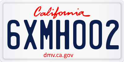 CA license plate 6XMH002