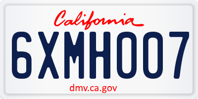 CA license plate 6XMH007