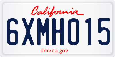 CA license plate 6XMH015